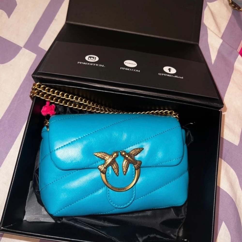 Pinko Blue Quilted Shoulder Bag